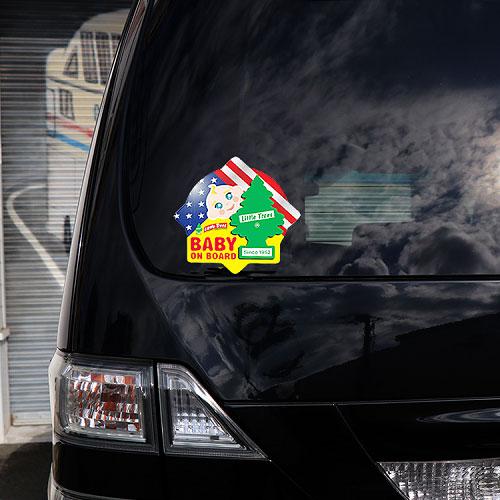 「赤ちゃん乗ってます」　リトルツリーステッカー　（グリーンシンボル）　■　アメリカン雑貨　アメリカ雑貨 |  | 04
