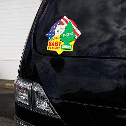 「赤ちゃん乗ってます」　リトルツリーステッカー　（グリーンシンボル）　■　アメリカン雑貨　アメリカ雑貨 |  | 05