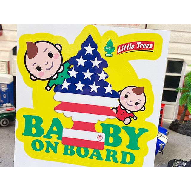 「赤ちゃん乗ってます」　リトルツリーステッカー　（スターズ＆ストライプス）　■　アメリカン雑貨　アメリカ雑貨 |  | 01