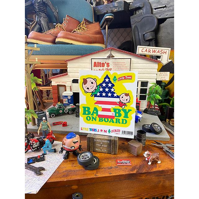「赤ちゃん乗ってます」　リトルツリーステッカー　（スターズ＆ストライプス）　■　アメリカン雑貨　アメリカ雑貨 |  | 02