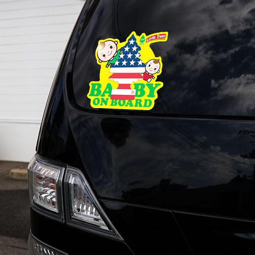 「赤ちゃん乗ってます」　リトルツリーステッカー　（スターズ＆ストライプス）　■　アメリカン雑貨　アメリカ雑貨 |  | 04