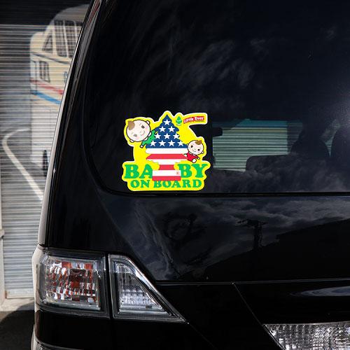 「赤ちゃん乗ってます」　リトルツリーステッカー　（スターズ＆ストライプス）　■　アメリカン雑貨　アメリカ雑貨 |  | 05