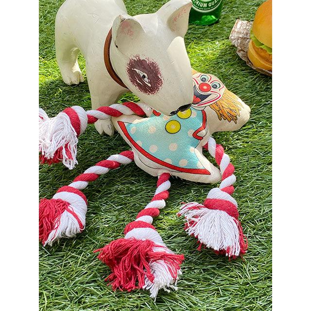 ピエロのクレイジーロープトイ 犬のオモチャ □ アメリカン雑貨