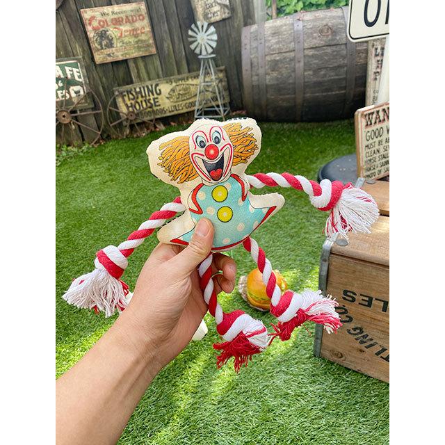 ピエロのクレイジーロープトイ 犬のオモチャ □ アメリカン雑貨