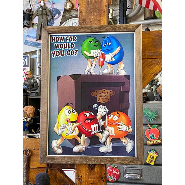 ポスターフレーム （m&m's/バンク） ポスター＆木製フレームのセット