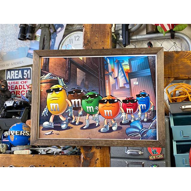 ポスターフレーム （m&m's/サングラス） ポスター＆木製フレームの