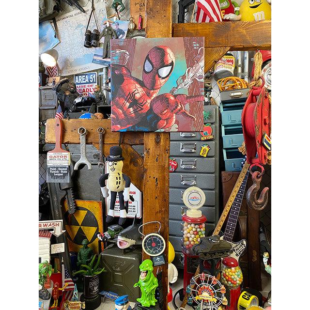 マーベルコミック　スパイダーマン　キャンバスアート　（ウェブスリング・クローズアップ）　■ アメリカン雑貨 アメリカ雑貨 爆買 |  | 03