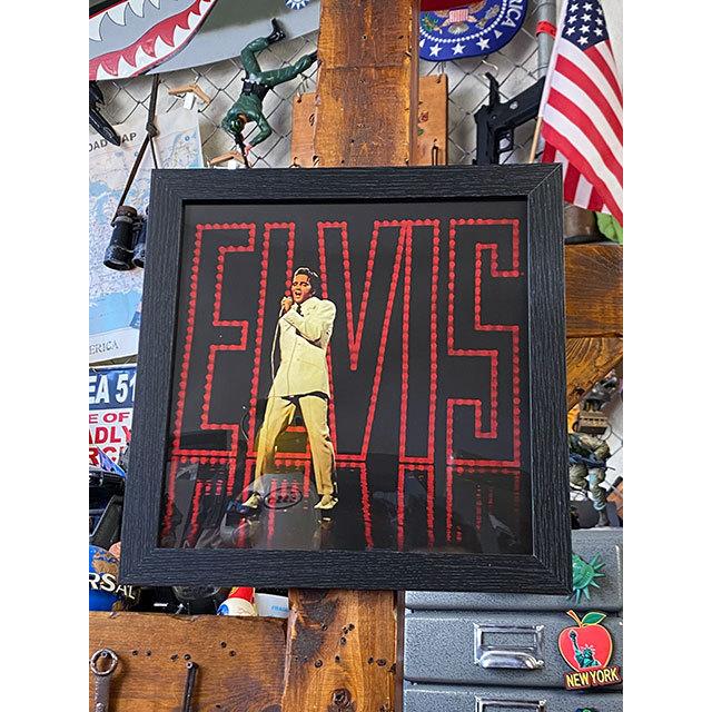 エルヴィス・プレスリー　アルバムカバー・アートフレーム　（ライブ/ホワイトスーツ）　■　アメリカン雑貨　アメリカ雑貨 | 