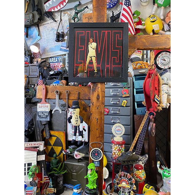 エルヴィス・プレスリー　アルバムカバー・アートフレーム　（ライブ/ホワイトスーツ）　■　アメリカン雑貨　アメリカ雑貨 |  | 03