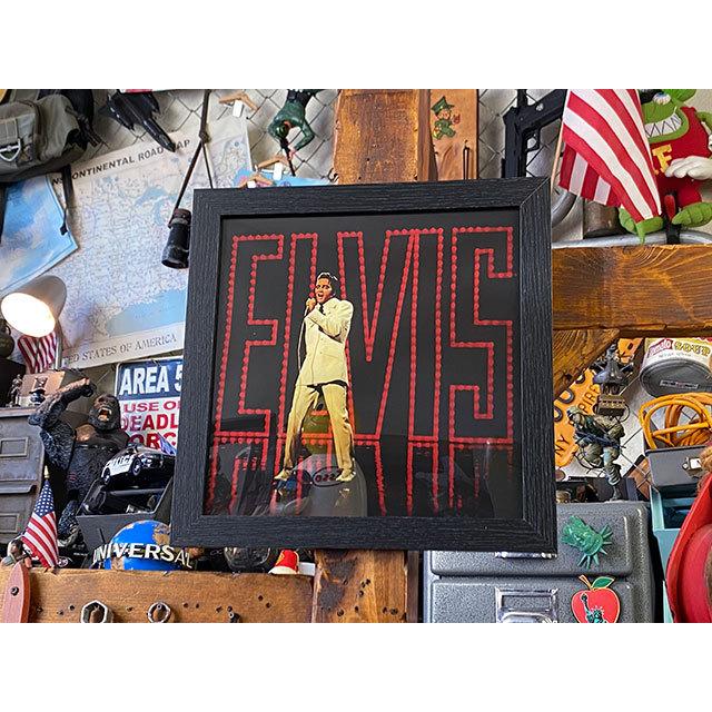 エルヴィス・プレスリー　アルバムカバー・アートフレーム　（ライブ/ホワイトスーツ）　■　アメリカン雑貨　アメリカ雑貨 |  | 06