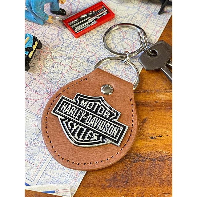 ハーレーダビッドソン　オフィシャル　キーホルダー　（B&Sブラウンレザー）　■　アメリカン雑貨　アメリカ雑貨 | Harley Davidson
