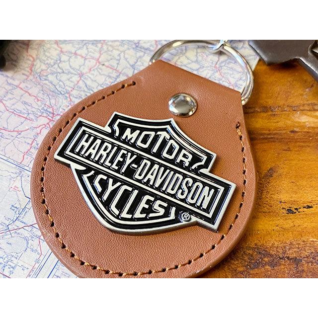 ハーレーダビッドソン　オフィシャル　キーホルダー　（B&Sブラウンレザー）　■　アメリカン雑貨　アメリカ雑貨 | Harley Davidson | 01