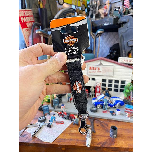 ハーレーダビッドソン　オフィシャル　キーホルダー　（B&Sブラック　レザーストラップ）　■　アメリカン雑貨　アメリカ雑貨 爆買 | Harley Davidson | 05