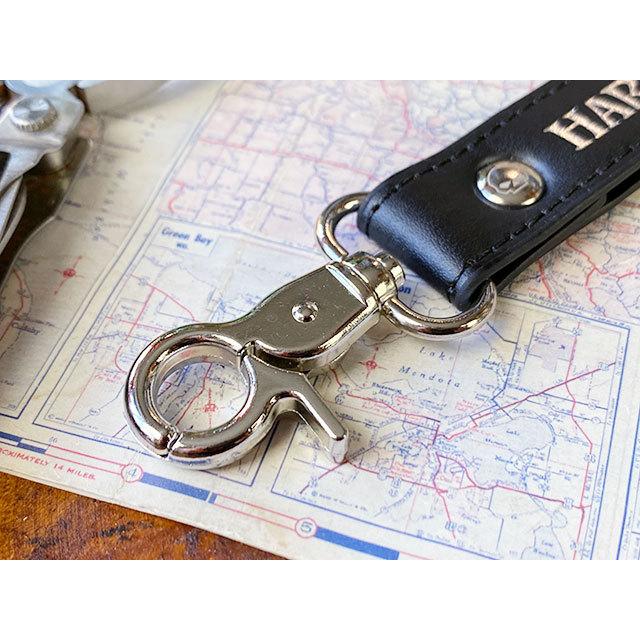 ハーレーダビッドソン　オフィシャル　キーホルダー　（テキストロゴ　ブラック　レザーストラップ）　■　アメリカン雑貨　アメリカ雑貨 | Harley Davidson | 02