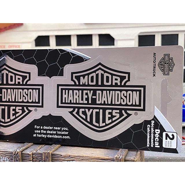 ハーレーダビッドソン　オフィシャルステッカー　クロームデカール　（バー＆シールド/クローム/Sサイズ/2P）　■　アメリカン雑貨 | Harley Davidson | 01