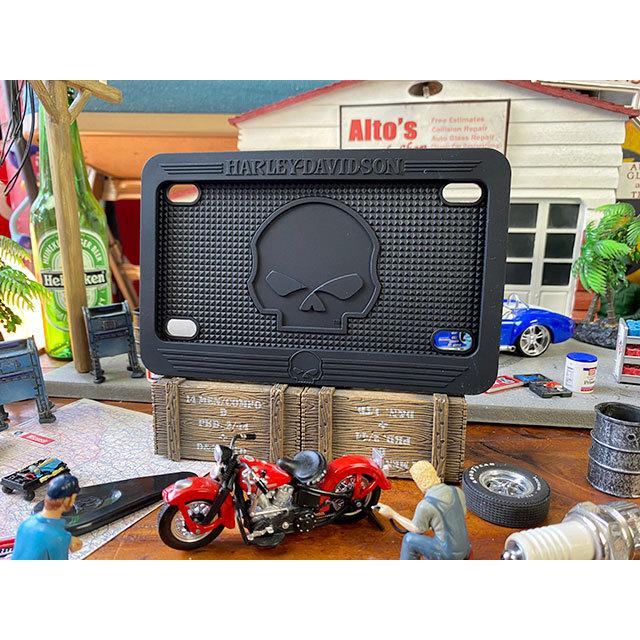 ハーレーダビッドソン　シリコン製オフィシャル　ライセンスフレーム　USサイズ　（スカル）　■　アメリカン雑貨　アメリカ雑貨 | 