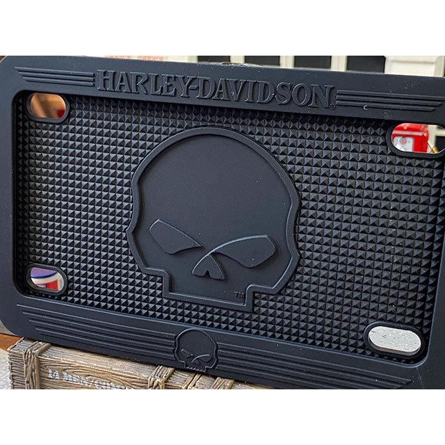 ハーレーダビッドソン　シリコン製オフィシャル　ライセンスフレーム　USサイズ　（スカル）　■　アメリカン雑貨　アメリカ雑貨 |  | 01