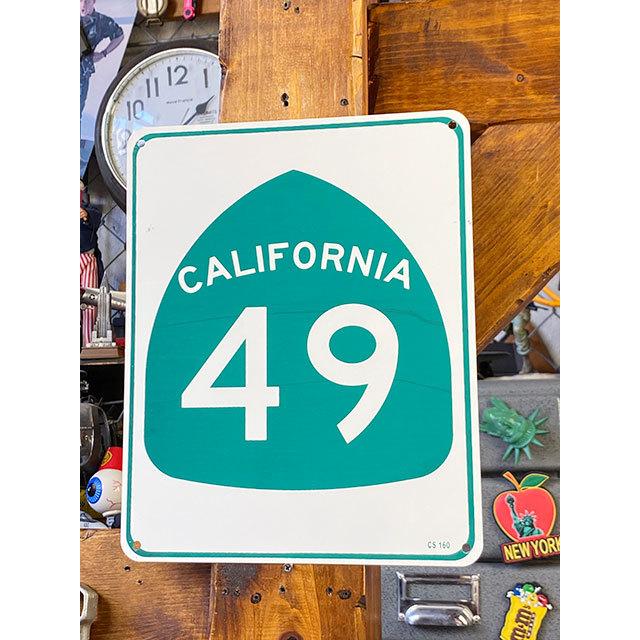 カリフォルニア ハイウェイ49号線標識」 ミニブリキ看板 □ アメリカン