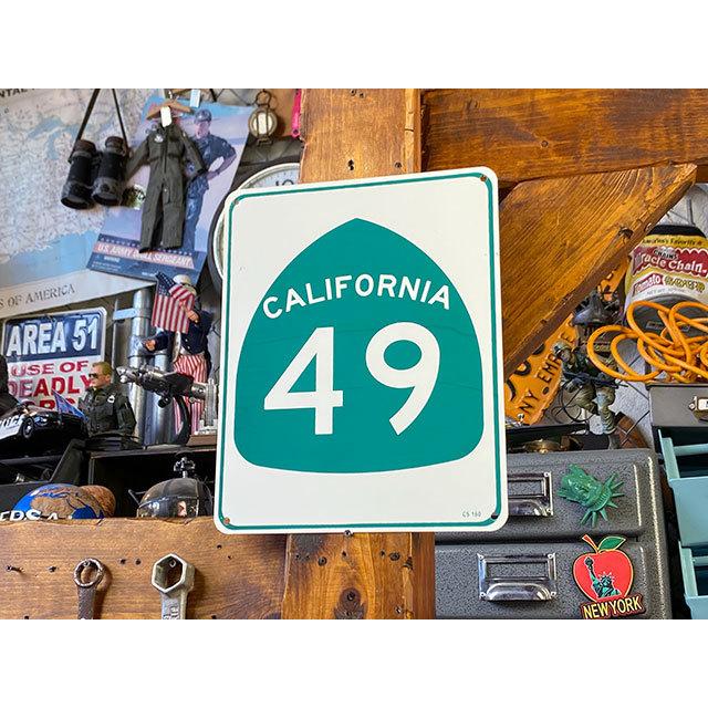 カリフォルニア ハイウェイ49号線標識」 ミニブリキ看板 □ アメリカン