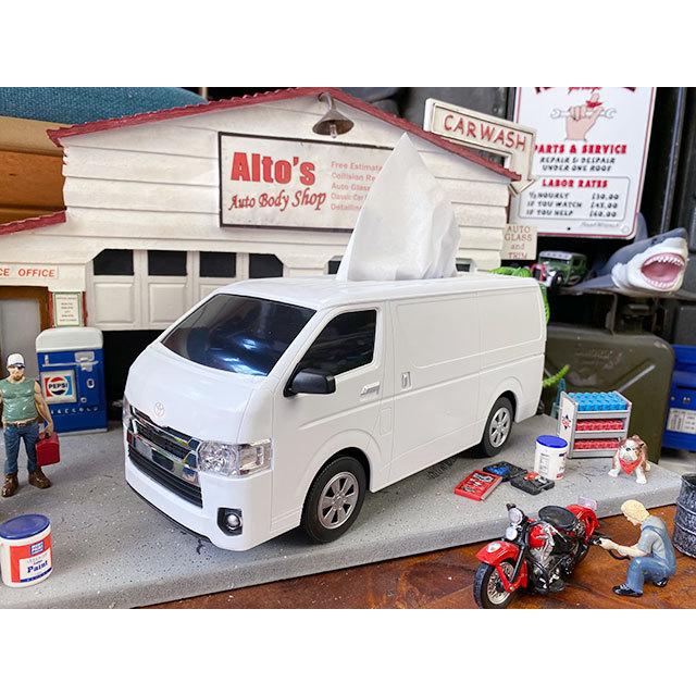 トヨタ　ハイエース　ティッシュケース　（ホワイト）　■　アメリカン雑貨　アメリカ雑貨　ティッシュボックス | 