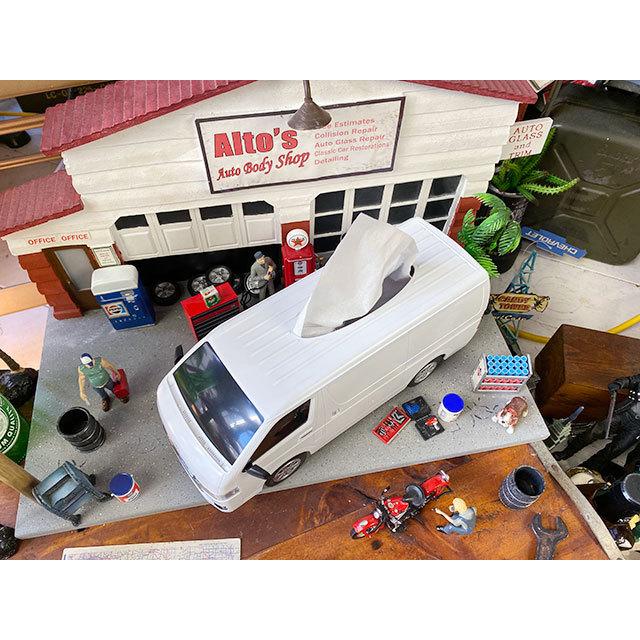 トヨタ　ハイエース　ティッシュケース　（ホワイト）　■　アメリカン雑貨　アメリカ雑貨　ティッシュボックス |  | 01