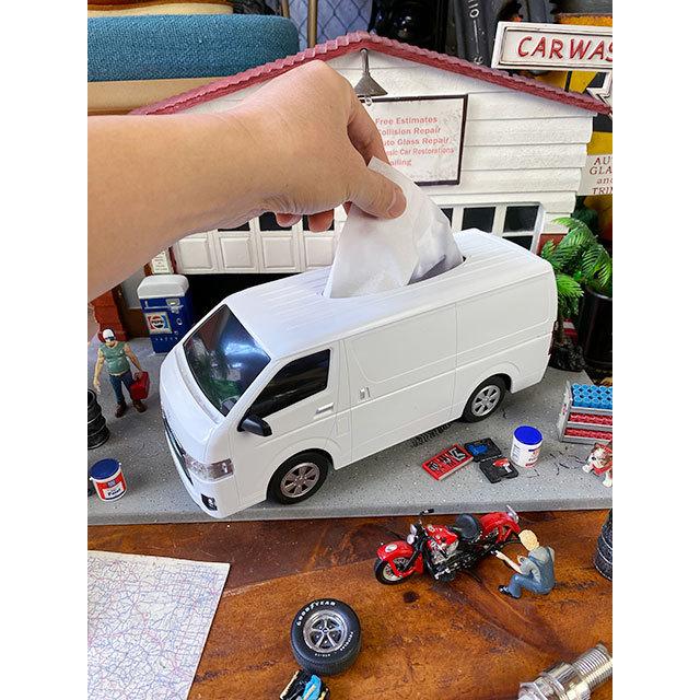 トヨタ　ハイエース　ティッシュケース　（ホワイト）　■　アメリカン雑貨　アメリカ雑貨　ティッシュボックス |  | 06