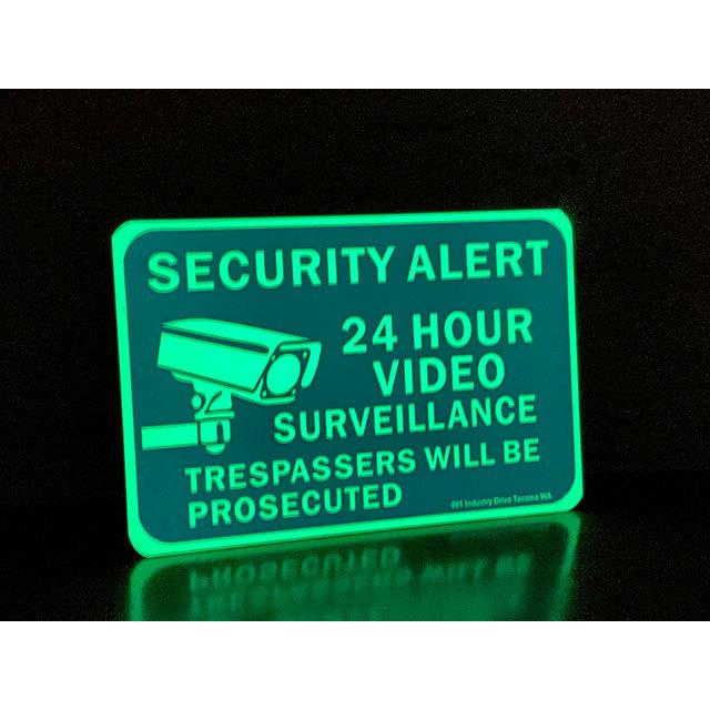 アメリカの蓄光セキュリティミニサイン　（24時間録画中）　■　アメリカン雑貨　アメリカ雑貨 |  | 06