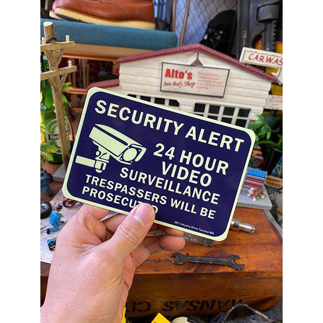 アメリカの蓄光セキュリティミニサイン　（24時間録画中）　■　アメリカン雑貨　アメリカ雑貨 |  | 09