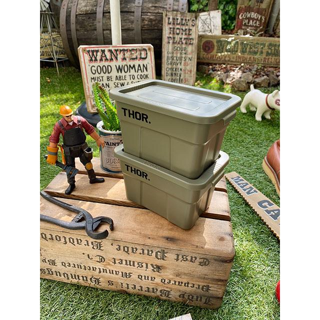 トラスト ソーストレージコンテナ（フタ付き）THOR ミニサイズ（オリーブドラブ） トートボックス 単品 ■ アメリカン雑貨 アメリカ雑貨 |  | 08