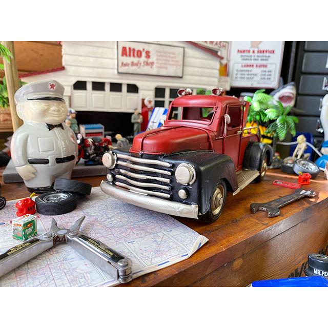 アメリカンレッカー車 ブリキオブジェ Mサイズ （レッド×ブラック