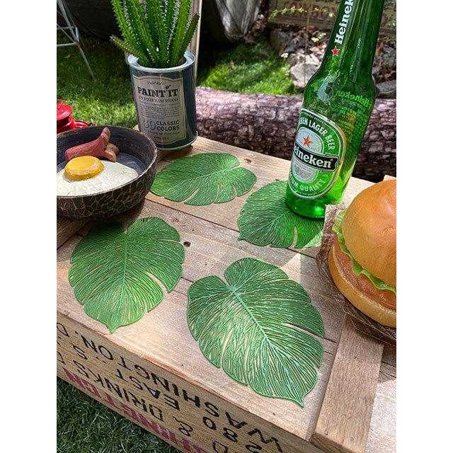 モンステラ　スケルトンリーフ　コースター　4枚セット ■ アメリカン雑貨 アメリカ雑貨 | 