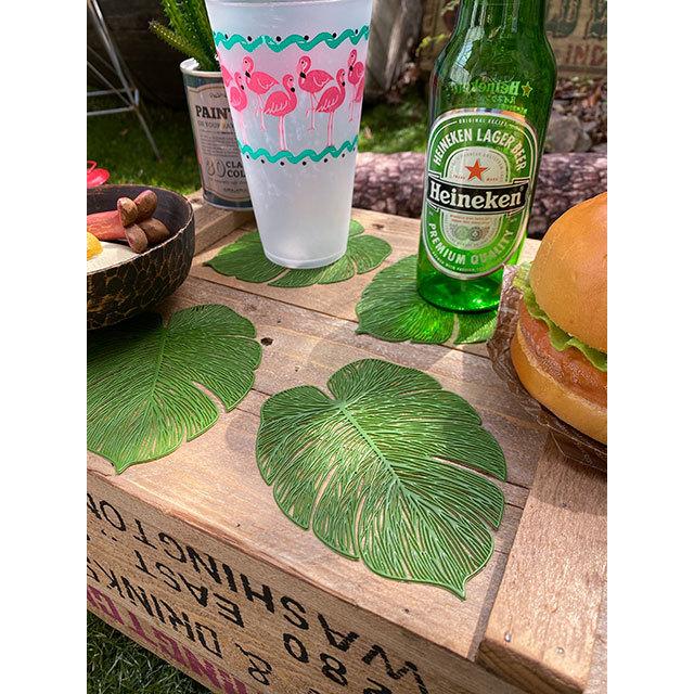 モンステラ　スケルトンリーフ　コースター　4枚セット ■ アメリカン雑貨 アメリカ雑貨 |  | 06