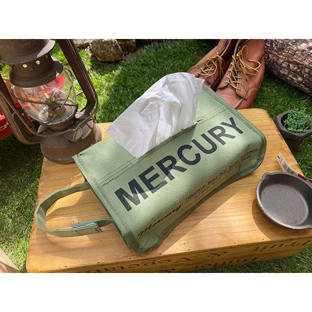 マーキュリー　キャンバスティッシュボックスカバー　（カーキ）　■　アメリカン雑貨　ティッシュボックス　ティッシュケース | MERCURY | 01