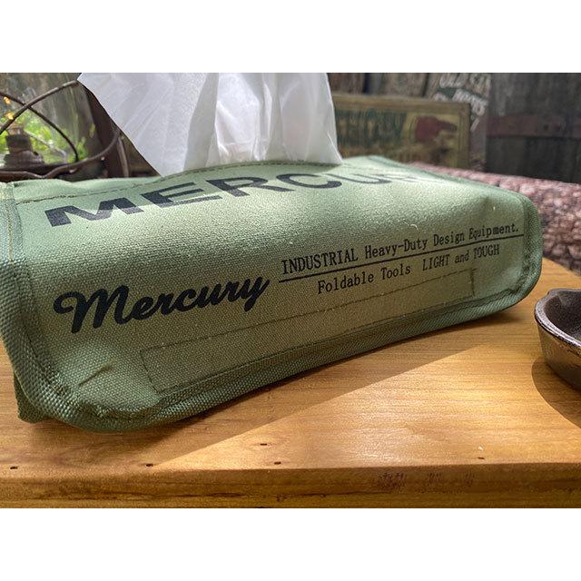 マーキュリー　キャンバスティッシュボックスカバー　（カーキ）　■　アメリカン雑貨　ティッシュボックス　ティッシュケース | MERCURY | 03