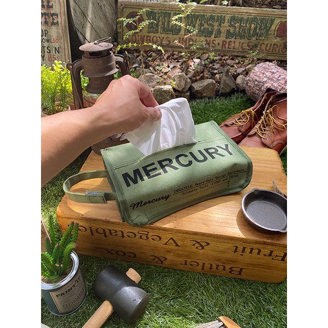 マーキュリー　キャンバスティッシュボックスカバー　（カーキ）　■　アメリカン雑貨　ティッシュボックス　ティッシュケース | MERCURY | 06