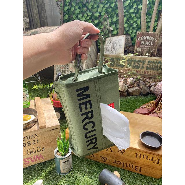 マーキュリー　キャンバスティッシュボックスカバー　（カーキ）　■　アメリカン雑貨　ティッシュボックス　ティッシュケース | MERCURY | 08