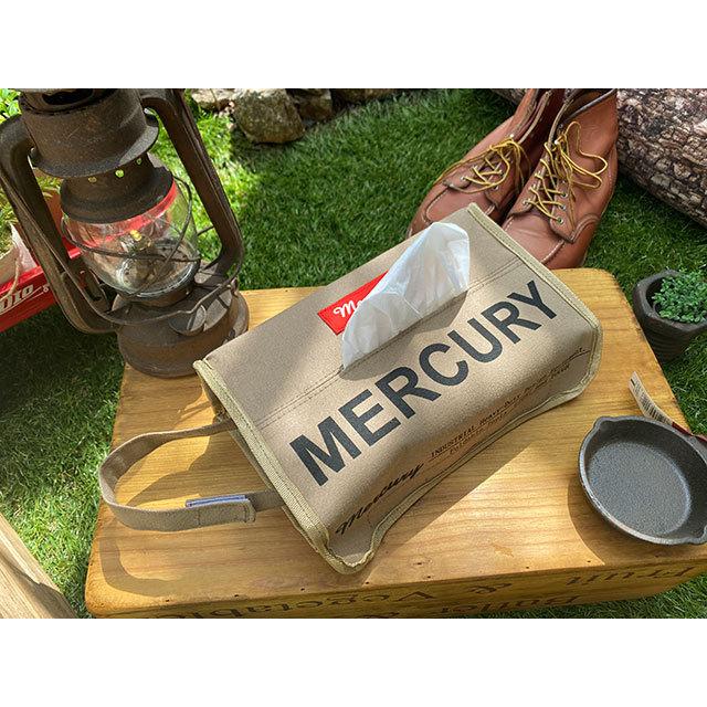 マーキュリー　キャンバスティッシュボックスカバー　（サンドベージュ）　■　アメリカン雑貨ティッシュボックス　ティッシュケース | MERCURY | 01