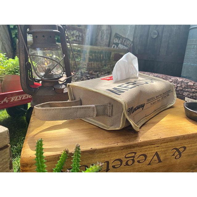 マーキュリー　キャンバスティッシュボックスカバー　（サンドベージュ）　■　アメリカン雑貨ティッシュボックス　ティッシュケース | MERCURY | 02