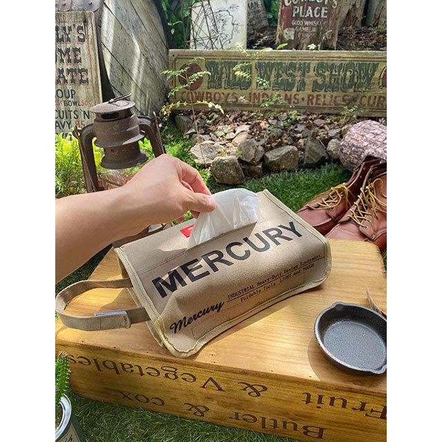 マーキュリー　キャンバスティッシュボックスカバー　（サンドベージュ）　■　アメリカン雑貨ティッシュボックス　ティッシュケース | MERCURY | 08