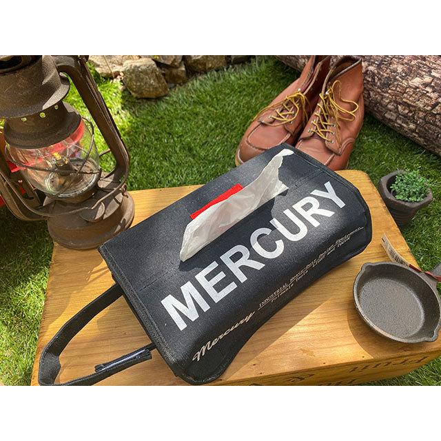 マーキュリー　キャンバスティッシュボックスカバー　（ブラック）　■　アメリカン雑貨　ティッシュボックス　ティッシュケース | MERCURY | 01