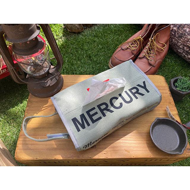 マーキュリー　キャンバスティッシュボックスカバー　（グレー）　■　アメリカン雑貨　ティッシュボックス　ティッシュケース | MERCURY | 01