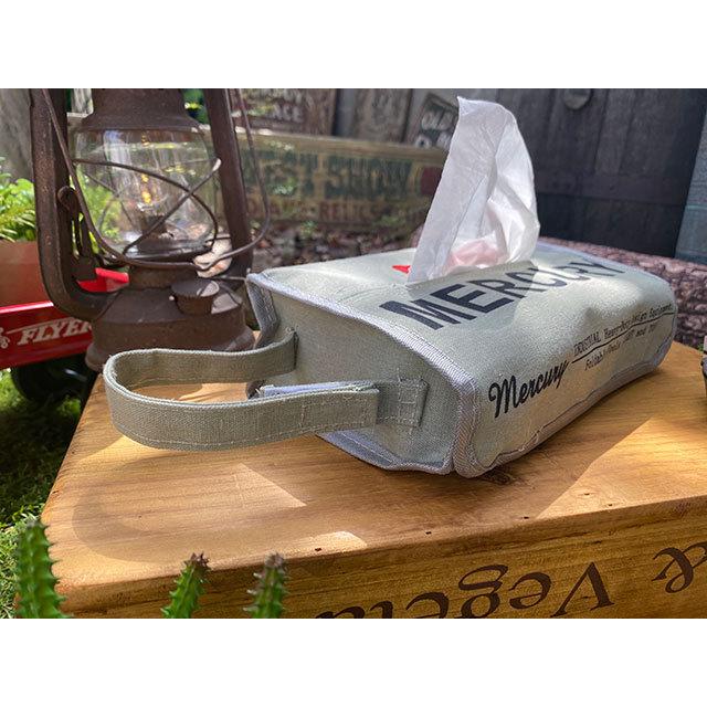 マーキュリー　キャンバスティッシュボックスカバー　（グレー）　■　アメリカン雑貨　ティッシュボックス　ティッシュケース | MERCURY | 02