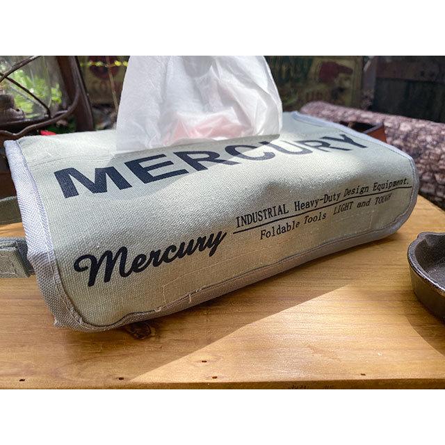 マーキュリー　キャンバスティッシュボックスカバー　（グレー）　■　アメリカン雑貨　ティッシュボックス　ティッシュケース | MERCURY | 03