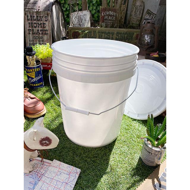 米国リークタイト社　5ガロン　バケツ　フタ付き　MADE IN U.S.A.　（ホワイト）　■　アメリカン雑貨　アメリカ雑貨 | 