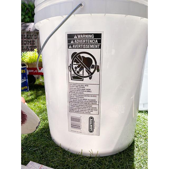 米国リークタイト社　5ガロン　バケツ　フタ付き　MADE IN U.S.A.　（ホワイト）　■　アメリカン雑貨　アメリカ雑貨 |  | 03
