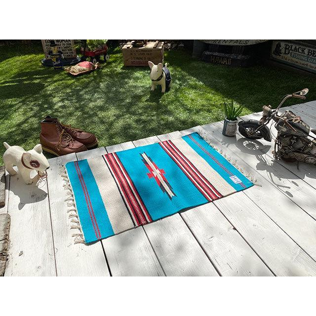 ネイティブパターン　コットンマット　65cm　（ターコイズ）　■　アメリカン雑貨　アメリカ雑貨 |  | 10