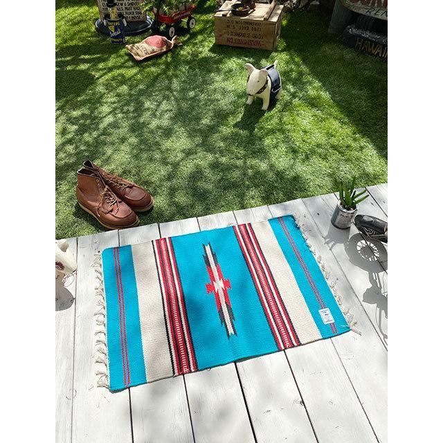 ネイティブパターン　コットンマット　65cm　（ターコイズ）　■　アメリカン雑貨　アメリカ雑貨 |  | 12