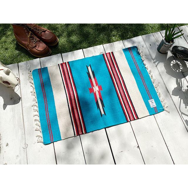 ネイティブパターン　コットンマット　65cm　（ターコイズ）　■　アメリカン雑貨　アメリカ雑貨 |  | 07
