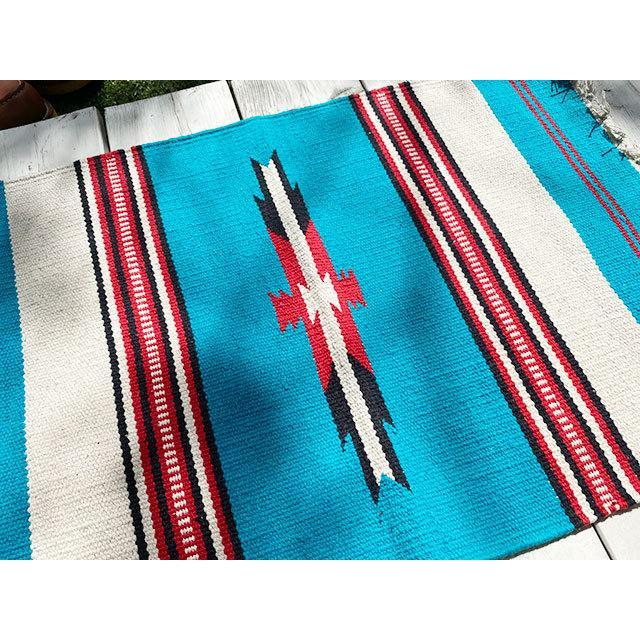 ネイティブパターン　コットンマット　65cm　（ターコイズ）　■　アメリカン雑貨　アメリカ雑貨 |  | 08