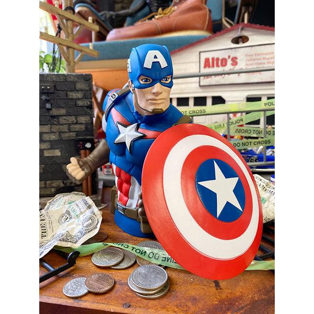 新入荷 キャプテンアメリカのバストバンク アメリカン雑貨 アメリカ雑貨 貯金箱 Materialworldblog Com